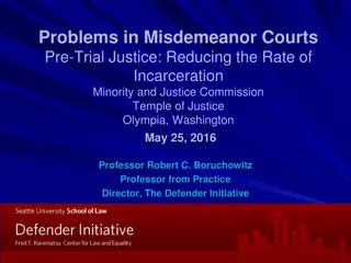 Challenges in Pre-Trial Misdemeanor Courts: Addressing Minority Incarceration Rates