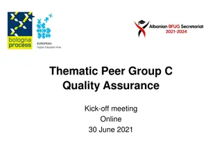 Thematic Peer Group C Quality Assurance Kick-off Meeting Online Summary