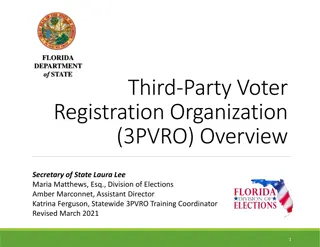 Florida Department of State Third-Party Voter Registration Organization Overview