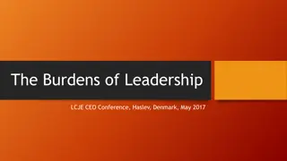 The Burdens of Leadership: Challenges and Advice