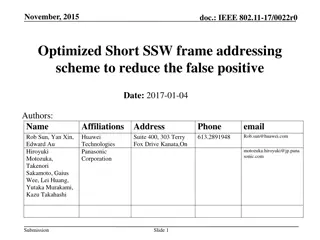 Optimized Short SSW Frame Addressing Scheme to Reduce False Positive Rate