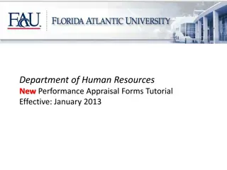 Effective Performance Appraisal Forms Tutorial: January 2013 Update