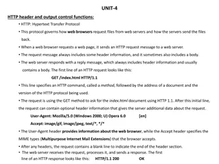 Overview of HTTP Protocol and Output Control Functions