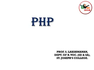 Introduction to PHP Scripting Language and Operators