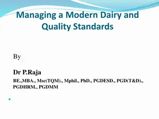 Effective Strategies for Managing a Modern Dairy and Ensuring Quality Standards