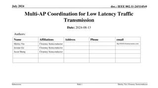 Multi-AP Coordination for Low Latency Traffic Transmission