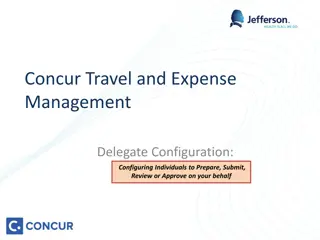 Concur Travel and Expense Management Delegate Configuration