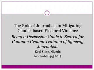 Journalists' Role in Addressing Gender-Based Electoral Violence: Discussion Guide