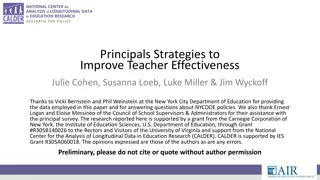 Strategies to Improve Teacher Effectiveness in New York City Schools