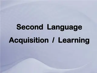 Insights into Second Language Acquisition and Learning