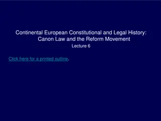 Overview of Canonical Collections in Continental European Constitutional and Legal History