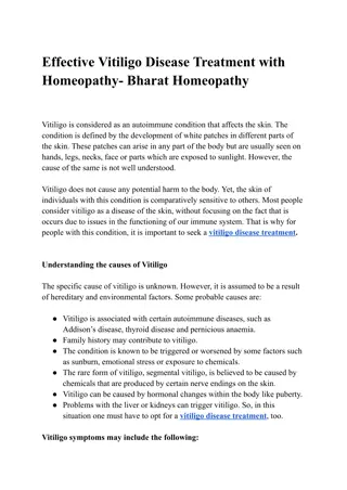 Effective Vitiligo Disease Treatment with Homeopathy- Bharat Homeopathy