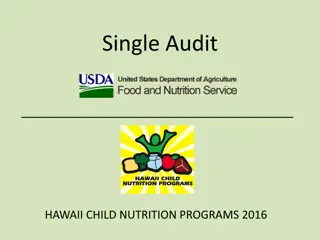 Single Audit Requirements for Hawaii Child Nutrition Programs 2016