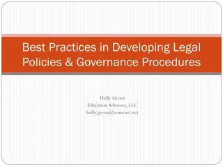 Best Practices in Developing Legal Policies & Governance Procedures