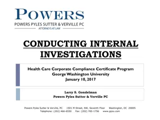 Internal Investigations in Corporate Compliance