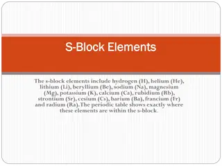 S-Block Elements in the Periodic Table