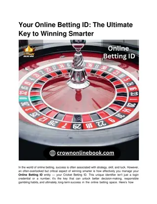 Your Online Betting ID_ The Ultimate Key to Winning Smarter