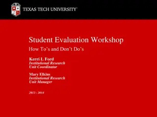 Effective Student Evaluation Workshop Guidelines