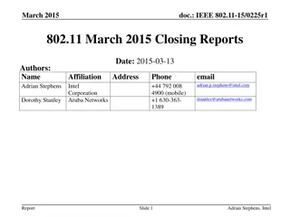 IEEE 802.11 March 2015 Closing Reports