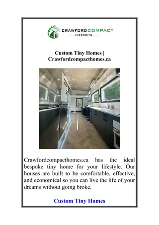 Custom Tiny Homes | Crawfordcompacthomes.ca