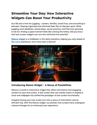 Streamline Your Day How Interactive Widgets Can Boost Your Productivity