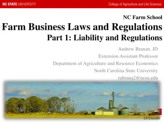 Liability and Regulations in Agriculture