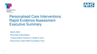 Rapid Evidence Assessment on Personalised Care Interventions