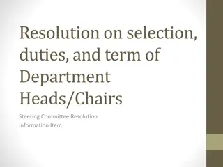 Resolution on Selection, Duties, and Term of Department Heads/Chairs Steering Committee