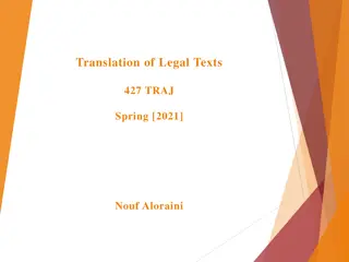 Translation of Legal Texts Course Overview