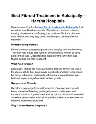 Best Fibroid Treatment in Kukatpally - Harsha Hospitals