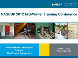 Overview of Weatherization Assistance Program: Federal Perspective 2012