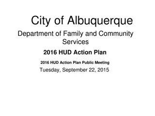 Albuquerque Department of Family & Community Services 2016 HUD Action Plan Overview