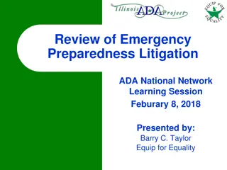 Emergency Preparedness Litigation Overview: Ensuring Accessibility and Inclusion