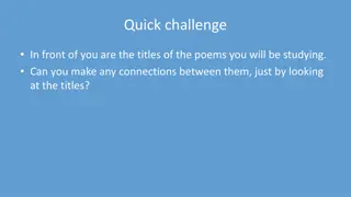 Exploring Poetry: Making Connections Through Titles