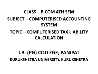 Computerised Accounting System and GST in B.Com 4th Semester