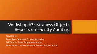 Business Objects Reports on Faculty Auditing Workshop