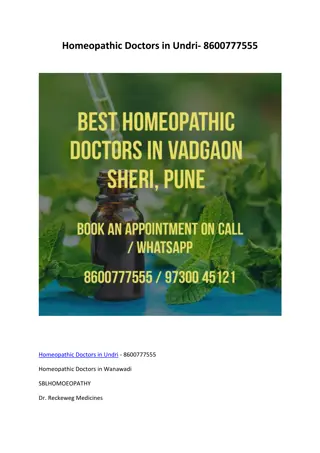 Homeopathic Doctors in Undri- 8600777555