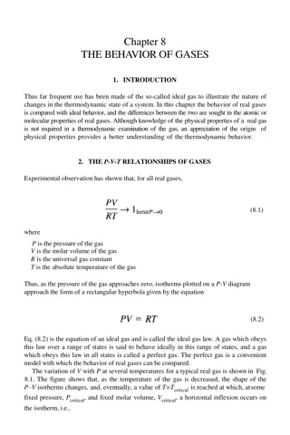 The Behavior of Gases: A Comparison of Real and Ideal Gases