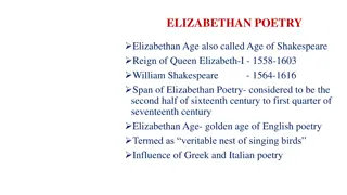 Insights into Elizabethan Poetry: A Glance at the Golden Age