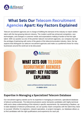 What Sets Our Telecom Recruitment Agencies Apart Key Factors Explained