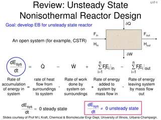 Chemical Reactor Design: Unsteady State and Nonisothermal Reactors