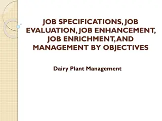 Essential Concepts in Job Design, Specifications, Evaluation, and Management