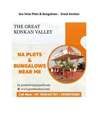 Sea View Plots & Bungalows -  Great Konkan