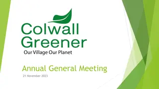 Colwall Greener Annual General Meeting Highlights and Financial Report