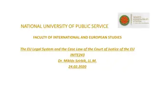 Introduction to EU Legal System and Court of Justice Case Law