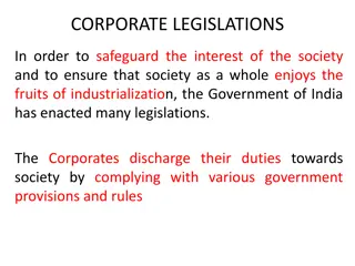 Overview of Corporate Legislation in India for Societal Welfare