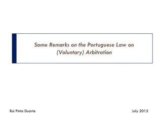 Evolution of Portuguese Law on Arbitration: A Comprehensive Overview