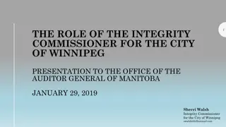 Role of Integrity Commissioner in Ethics and Accountability Framework for City of Winnipeg