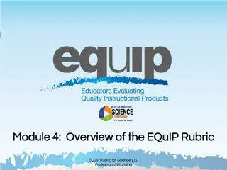 The EQuIP Rubric for Science: A Comprehensive Overview