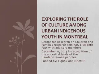 Cultural Identity Exploration among Urban Indigenous Youth in Montreal